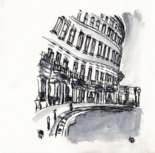 Adelaide Crescent, Brighton (UK) di Karina Brzostowski, Opera su carta in vendita su Singulart