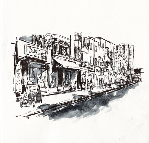Gardner Street in Brighton (UK) di Karina Brzostowski, Opera su carta in vendita su Singulart