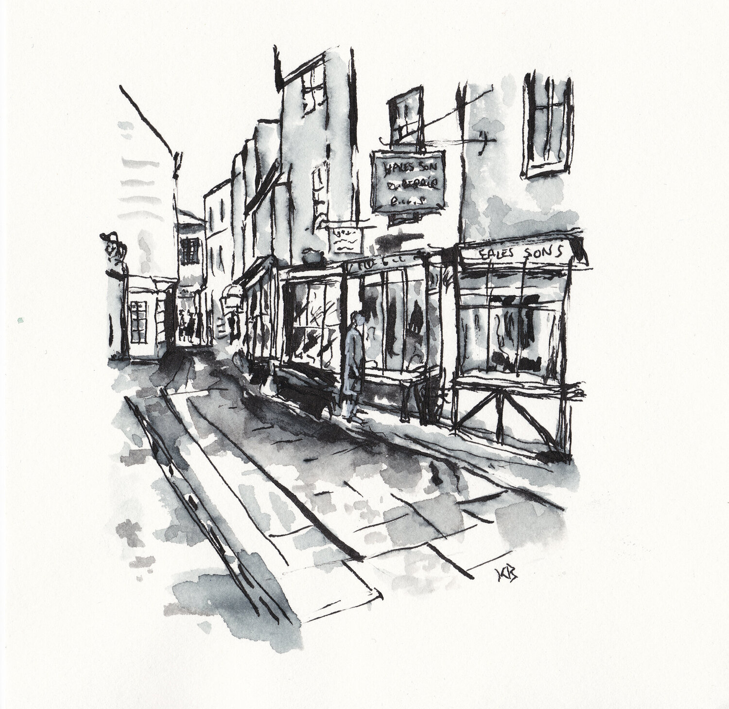 The Meeting House, The Lanes, Brighton Karina Brzostowski Werk auf Papier zu verkaufen