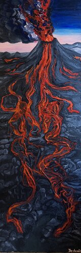 Débridé / volcan et lave van Yevheniia Lytovchenko, Schilderij te koop op Singulart
