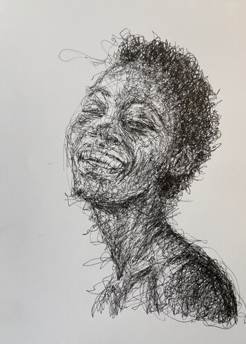 0085- 1LINE series // SMILE // fountain pen di Jayme Mestieri, Disegno in vendita su Singulart