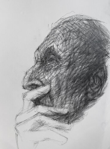 0040-MASKS series // MEMORY// fountain pen von Jayme Mestieri, Zeichnungen kaufen auf Singulart