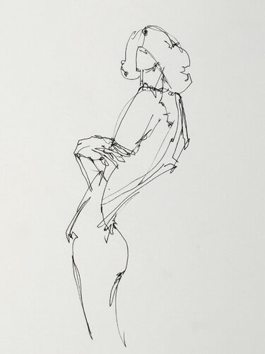 0043-SHORTS series // OPEN // fountain pen van Jayme Mestieri, Tekening te koop op Singulart