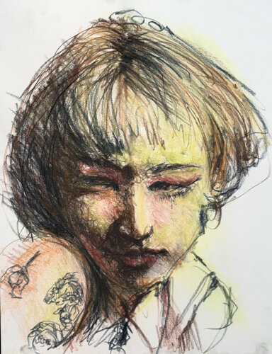 Pastel lady // p10 di Jayme Mestieri, Disegno in vendita su Singulart