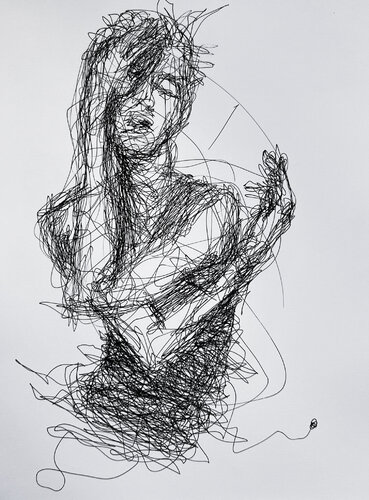 0084- 1LINE series // BACK // fountain pen di Jayme Mestieri, Disegno in vendita su Singulart