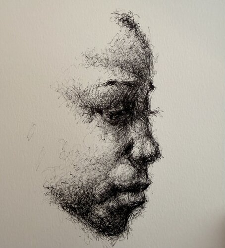 00801 1LINE series // imtrospective // fountain pen von Jayme Mestieri, Zeichnungen kaufen auf Singulart