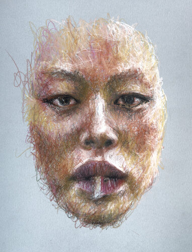 Pastel lady // PURE FACE SMOKE par Jayme Mestieri, Dessin en vente sur Singulart