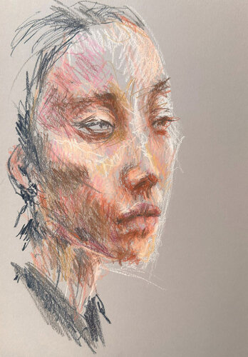 PASTEL LADIES// SILHOUETTTE de Jayme Mestieri, Dibujo a la venta en Singulart