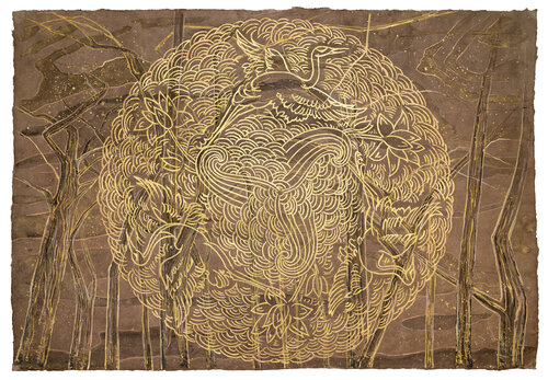 Golden Veil van Evi Schartner, Schilderij te koop op Singulart