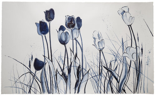 Blue Bloom de Evi Schartner, Pintura a la venta en Singulart