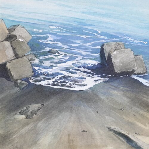 足元を濡らさぬように di Ayano Nakajima, Pittura in vendita su Singulart