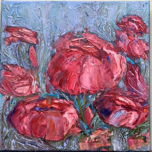Flowers in the park van Olga Ben Zur, Schilderij te koop op Singulart