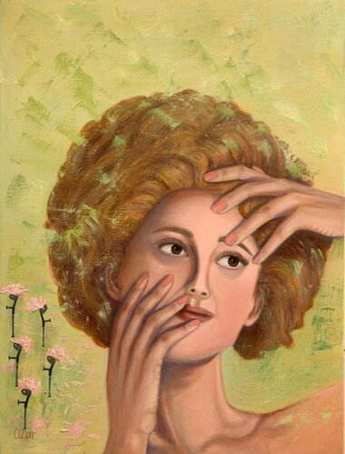 " Crutches or Flowers for women's hands" van Olga Ben Zur, Schilderij te koop op Singulart