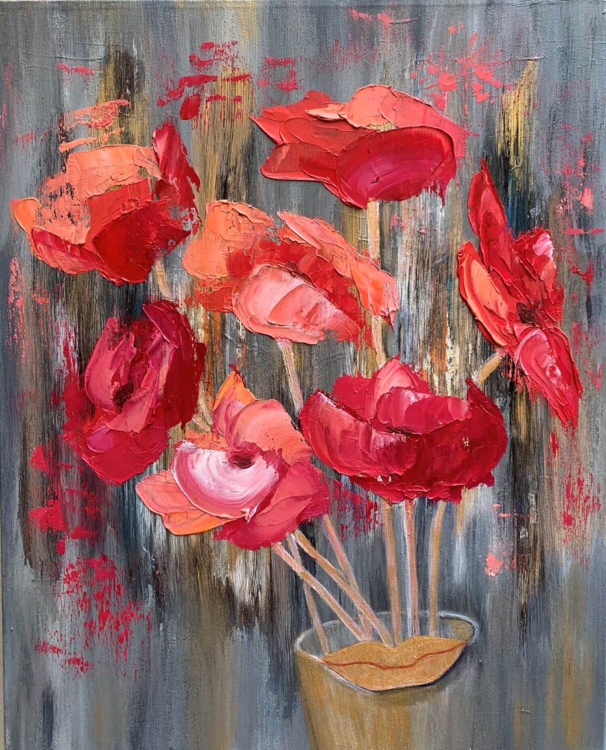 Smile of flowers Olga Ben Zur Originalgemälde zu verkaufen