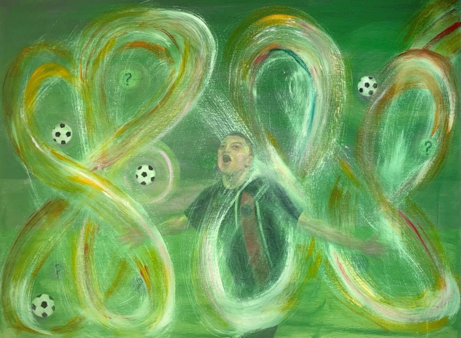 Emotions at Football Olga Ben Zur Originalgemälde zu verkaufen