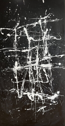 White Chaos on Black' de Anastasiia Krykun, Pintura a la venta en Singulart