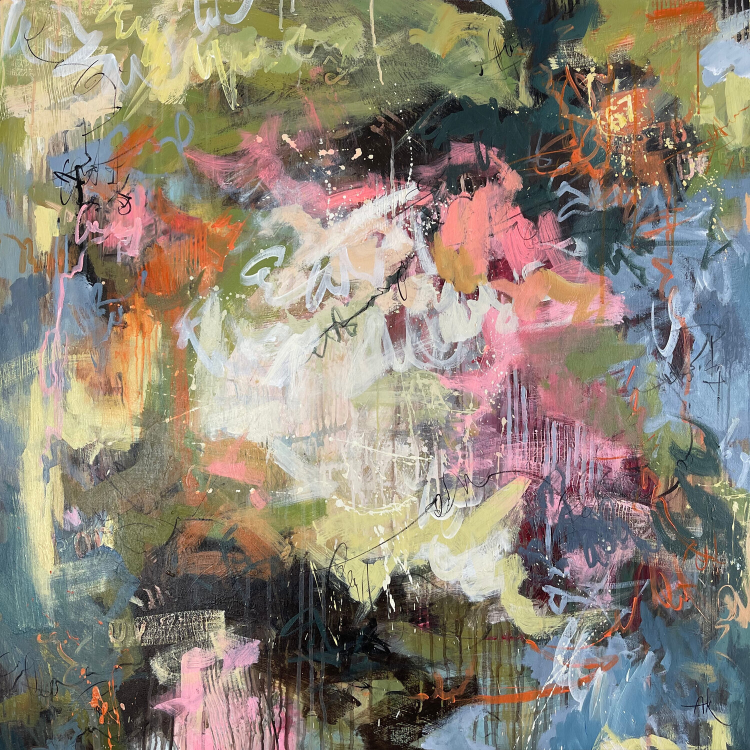Echoes of Green Anastasiia Krykun Dipinto originale in vendita