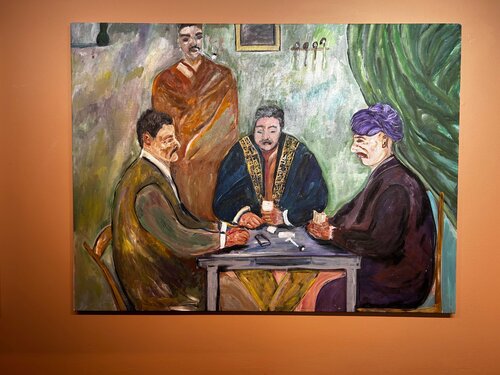 Card Players Wazirabad di Fakhra Ijaz, Pittura in vendita su Singulart