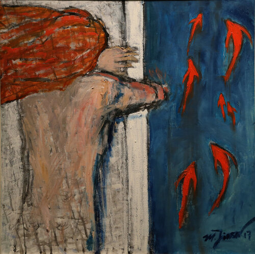 Playing with the goldfishes von Maya Jimsheleishvili, Malerei kaufen auf Singulart