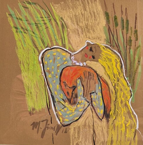 Portrait with the Fox van Maya Jimsheleishvili, Tekening te koop op Singulart