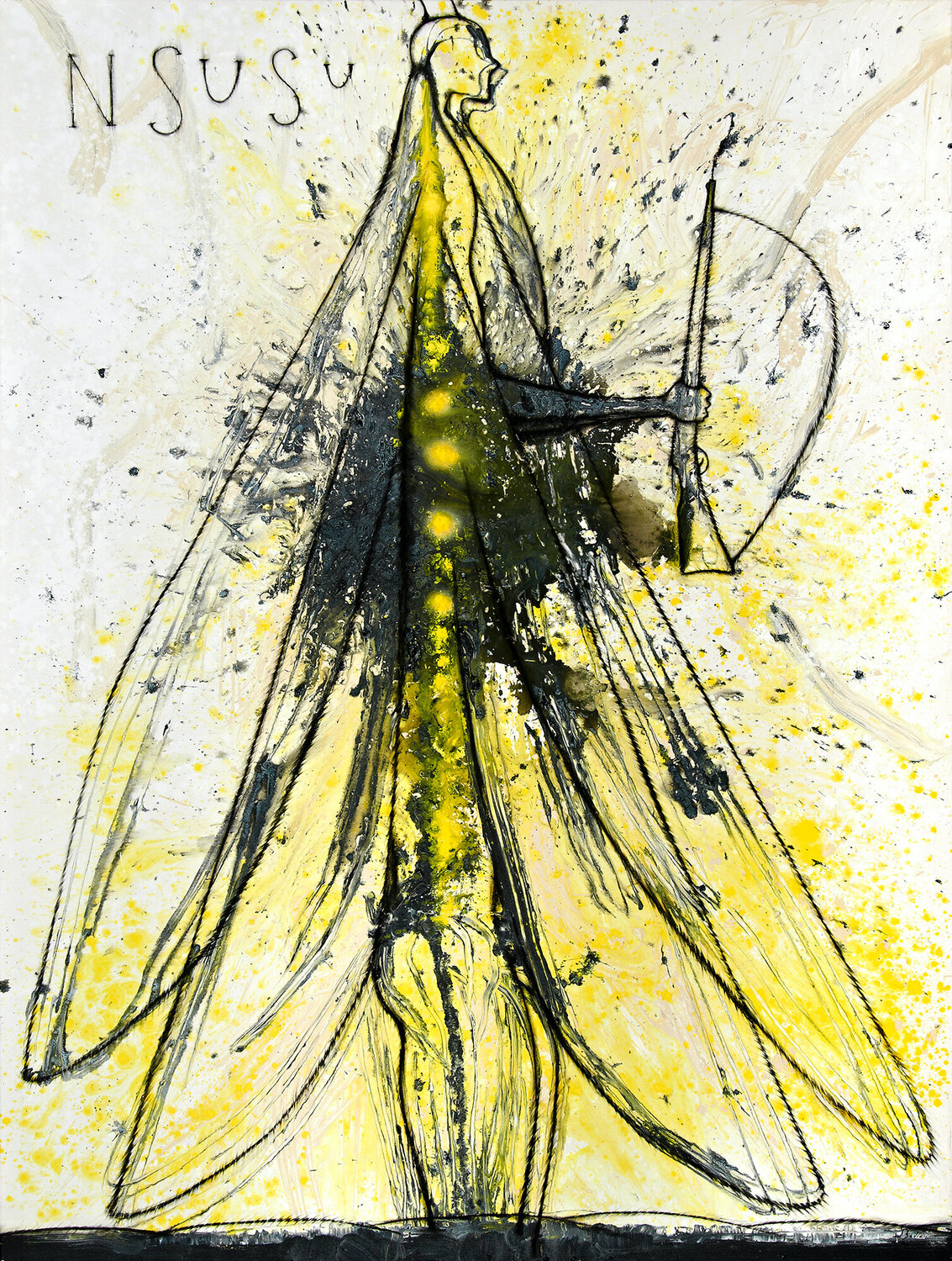 Nsusu José Bedia Origineel schilderij te koop