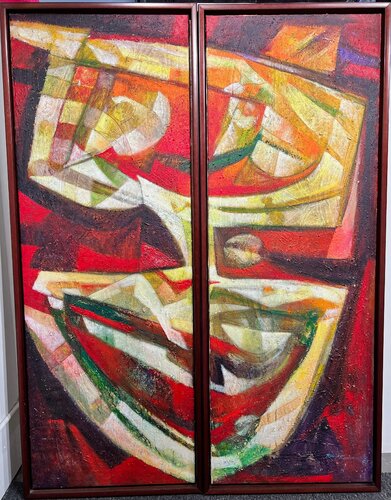 Diptico en Rojo van Raul Pozo Enmanuel, Schilderij te koop op Singulart