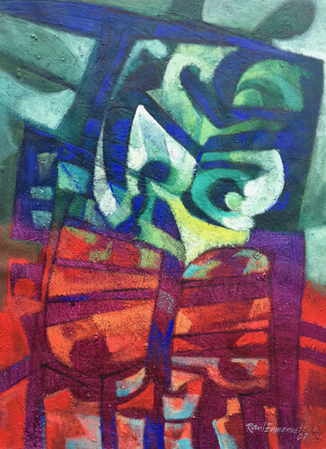 Forma en rosa y verde II van Raul Pozo Enmanuel, Schilderij te koop op Singulart