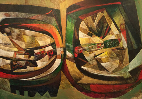 La Locomotora de mi Papa par Raul Pozo Enmanuel, Peinture en vente sur Singulart