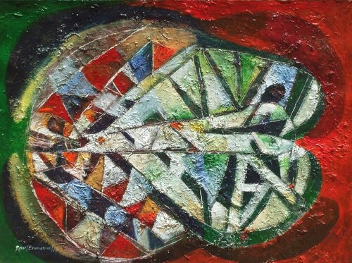 Mascara con textura vegetal par Raul Pozo Enmanuel, Peinture en vente sur Singulart