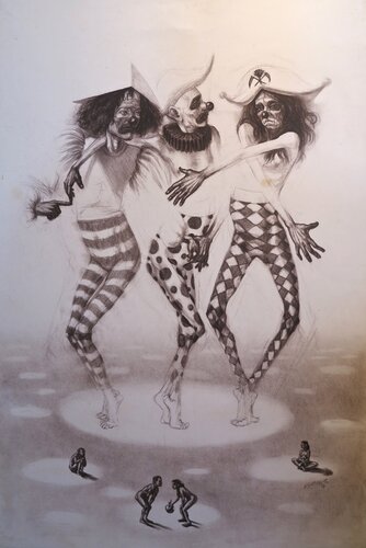 Arlequin de Victor Heurta Batista, Obra en papel a la venta en Singulart