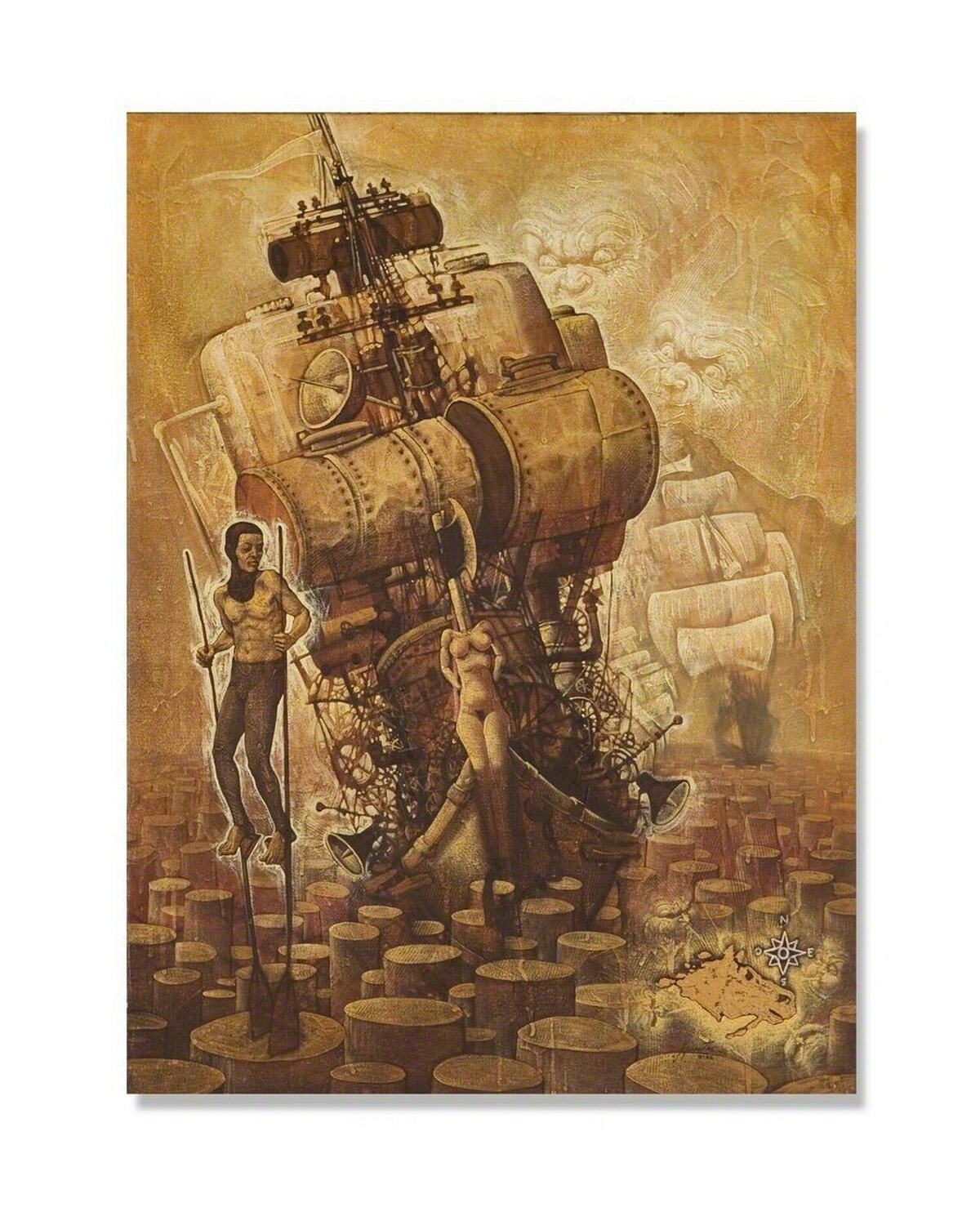 La barca y la dama Victor Heurta Batista Dipinto originale in vendita