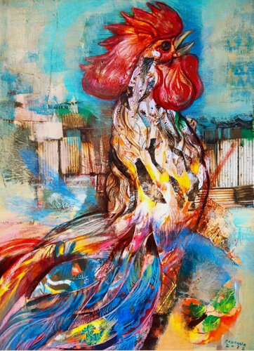 Gallo VI de Eduardo Santana, Obra en papel a la venta en Singulart
