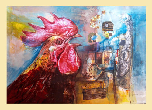 Gallo IV de Eduardo Santana, Obra en papel a la venta en Singulart