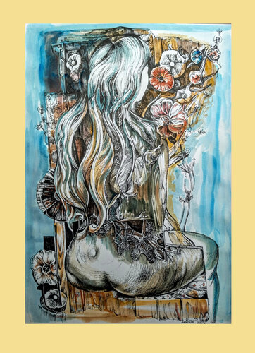 Odalisca III van Eduardo Santana, Werk op papier te koop op Singulart