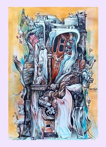 Fac mus iluminada van Eduardo Santana, Werk op papier te koop op Singulart