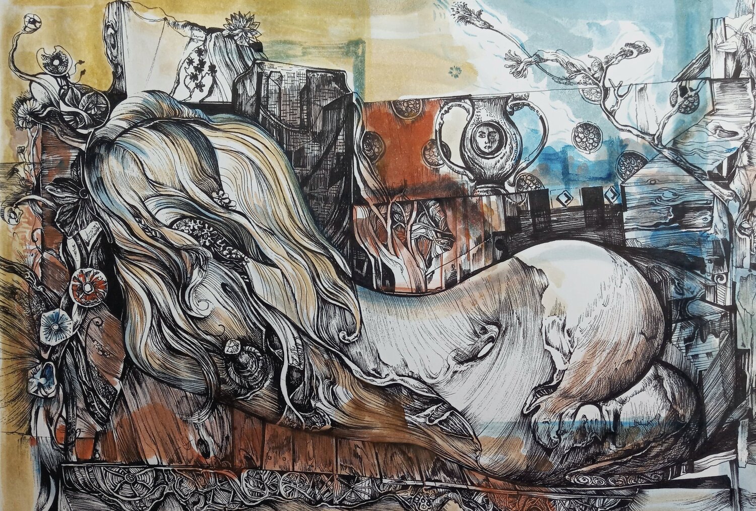 Odaliscas IV Eduardo Santana Werk auf Papier zu verkaufen