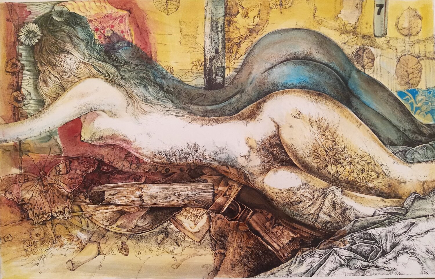 Odaliscas Eduardo Santana Obra en papel en venta