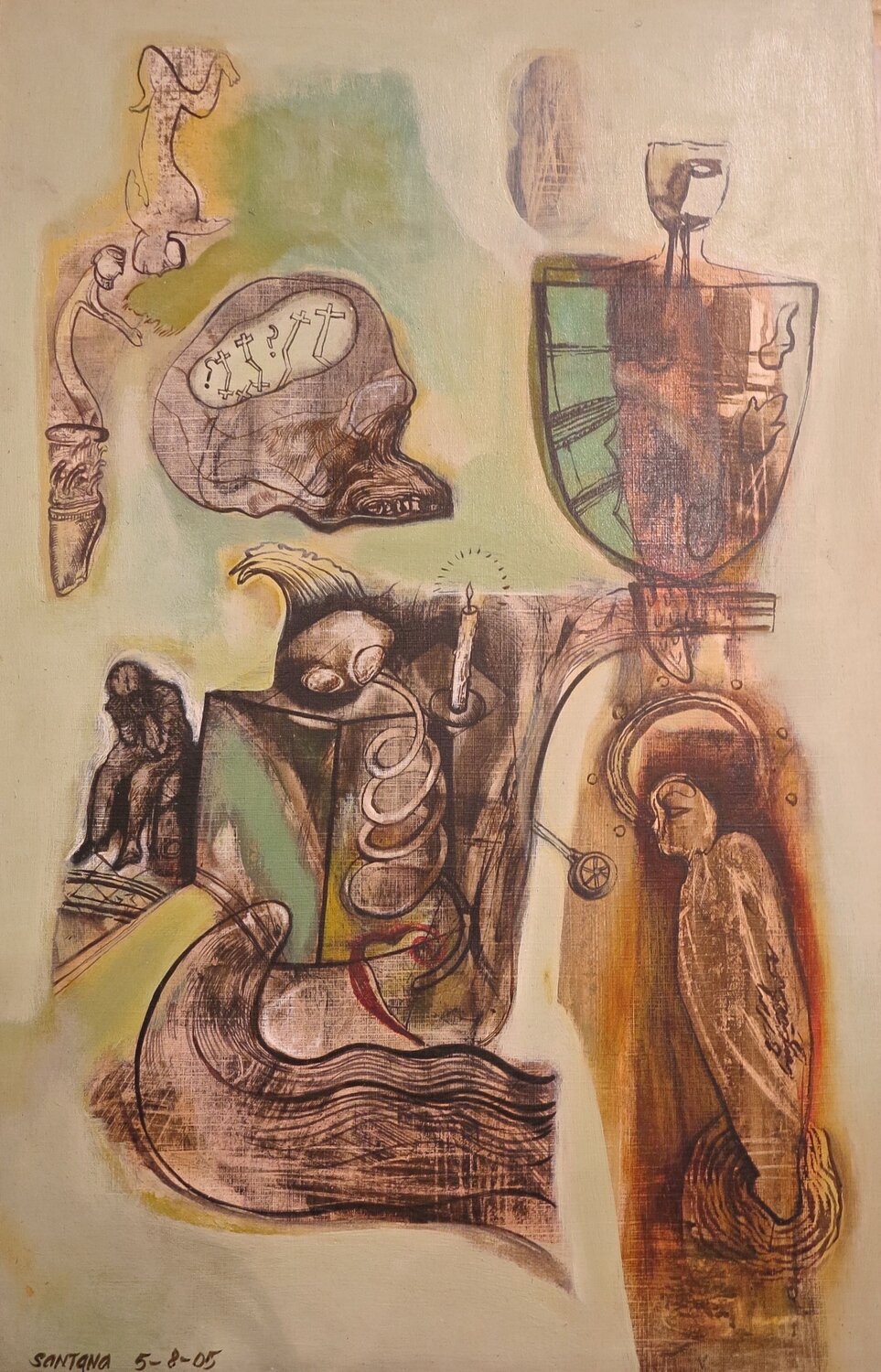 Pensamientos universales Eduardo Santana Werk auf Papier zu verkaufen