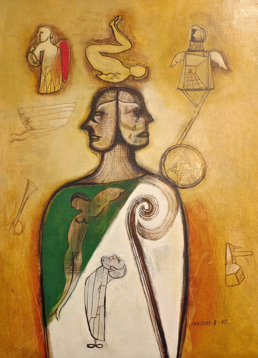 Figura Profundo Eduardo Santana Opera su carta in vendita