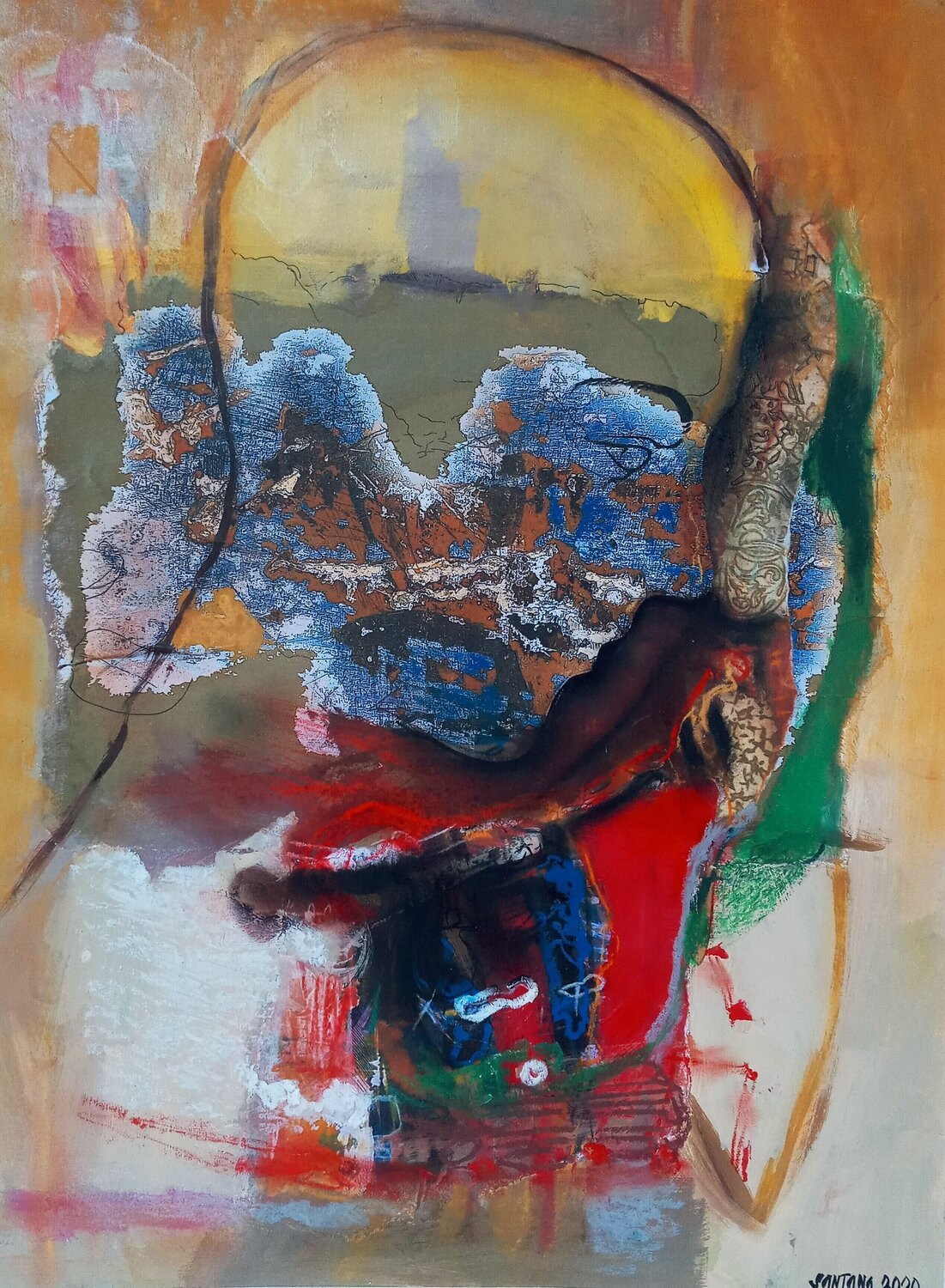 Cabeza I Eduardo Santana Werk op papier te koop