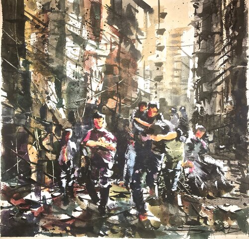 Streets of Bangkok IV von Sawan Tantiwan, Werk auf Papier kaufen auf Singulart