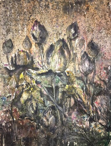 Lotus garden von Sawan Tantiwan, Werk auf Papier kaufen auf Singulart