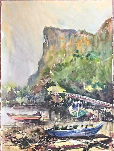 The life of a fisherman von Sawan Tantiwan, Werk auf Papier kaufen auf Singulart