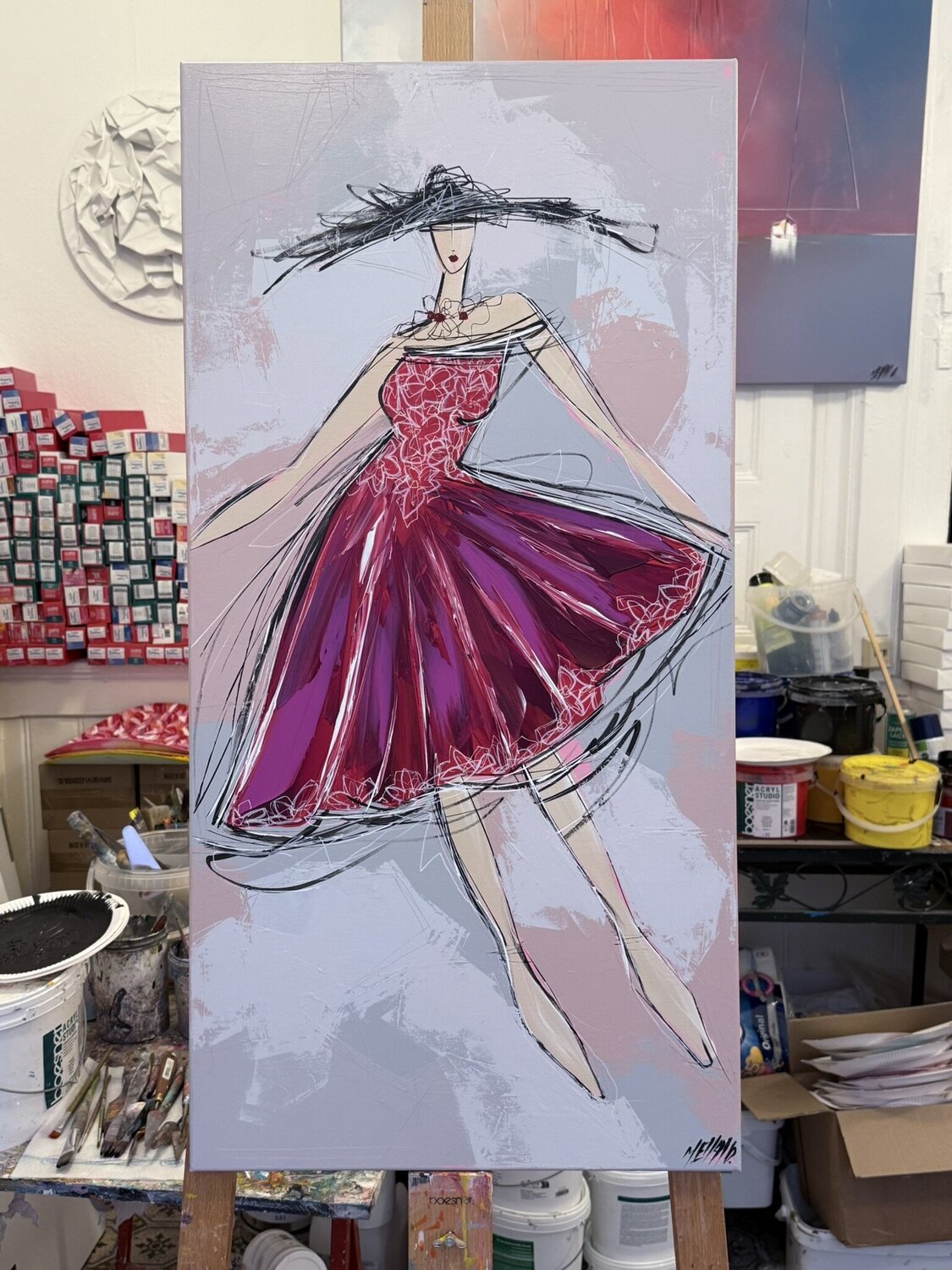 オイルパステル絵画販売 : 現代オイルパステル絵画をオンライン