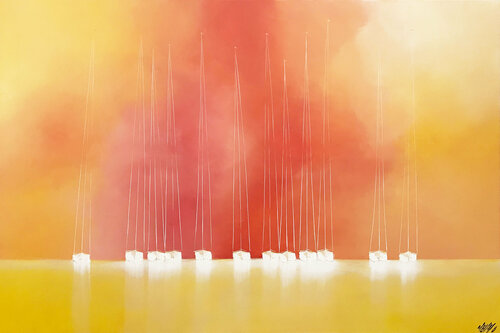 Lumière à l'horizon... (Esprit voile 2020) von Olivier Messas, Malerei kaufen auf Singulart