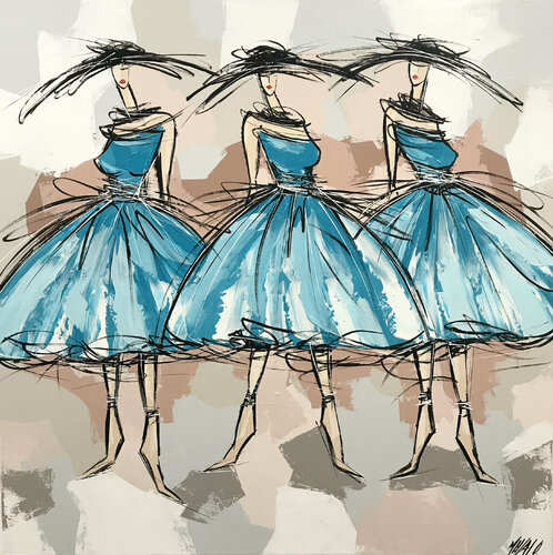 Les danseuses bleues... (2021) von Olivier Messas, Malerei kaufen auf Singulart