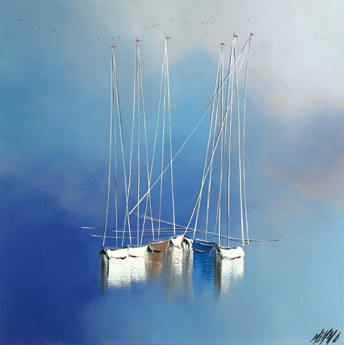 Reflets en mer... (Esprit voile 2021) von Olivier Messas, Malerei kaufen auf Singulart