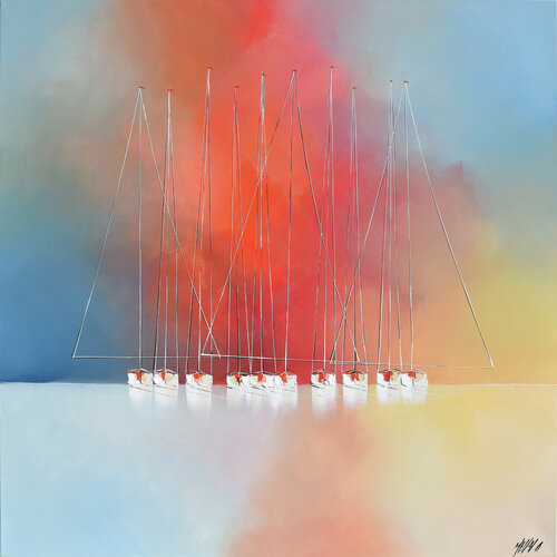 Coucher de soleil... (Esprit voile 2021) von Olivier Messas, Malerei kaufen auf Singulart