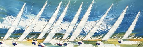 Jour de régate... (Esprit voile 2021) von Olivier Messas, Malerei kaufen auf Singulart