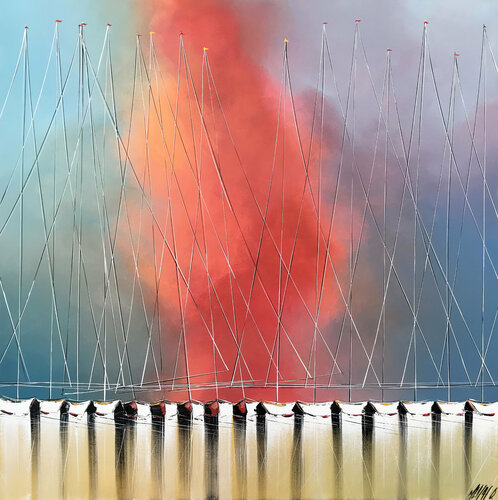 Aux premières lueurs du jour.. (Esprit voile 2021) by Olivier Messas, Painting for Sale on Singulart